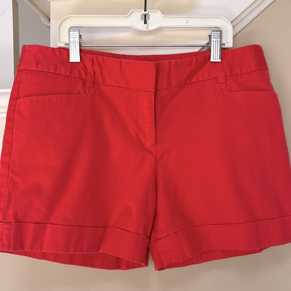 Express coral pink cuffed chino shorts